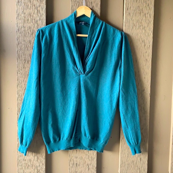 ETRO Milano Teal Green High Neck Long Sleeve Sweater - Picture 2 of 14